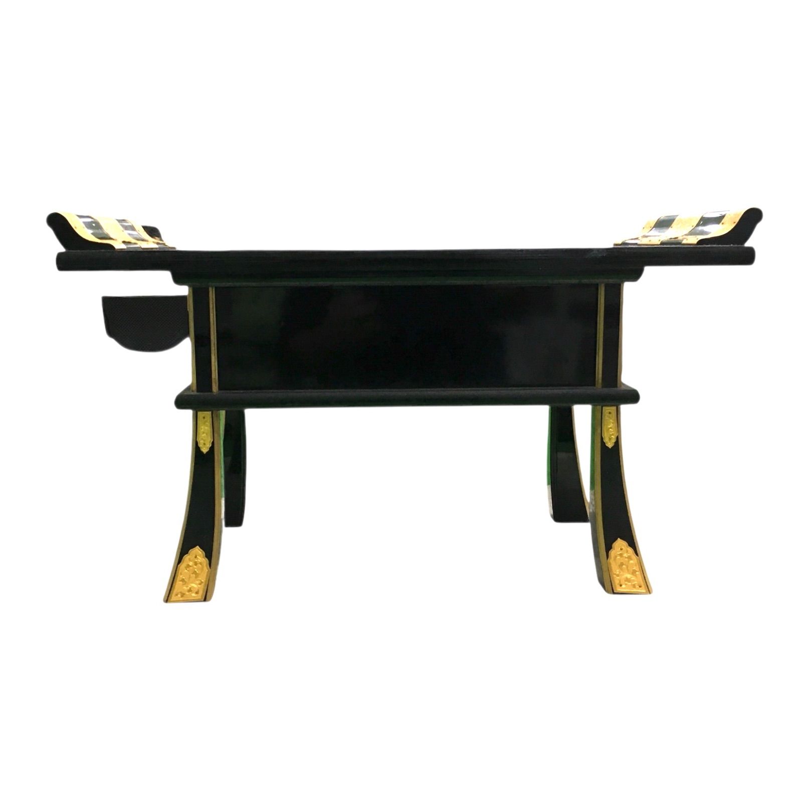 経机 黒面金 20号 引き出し付き 三方木瓜 金具打ち 仏具