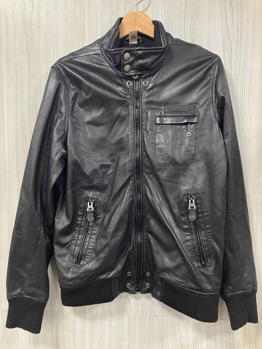DIESEL/ディーゼル/レザージャケット/シープレザー/ブラック/サイズS 最新