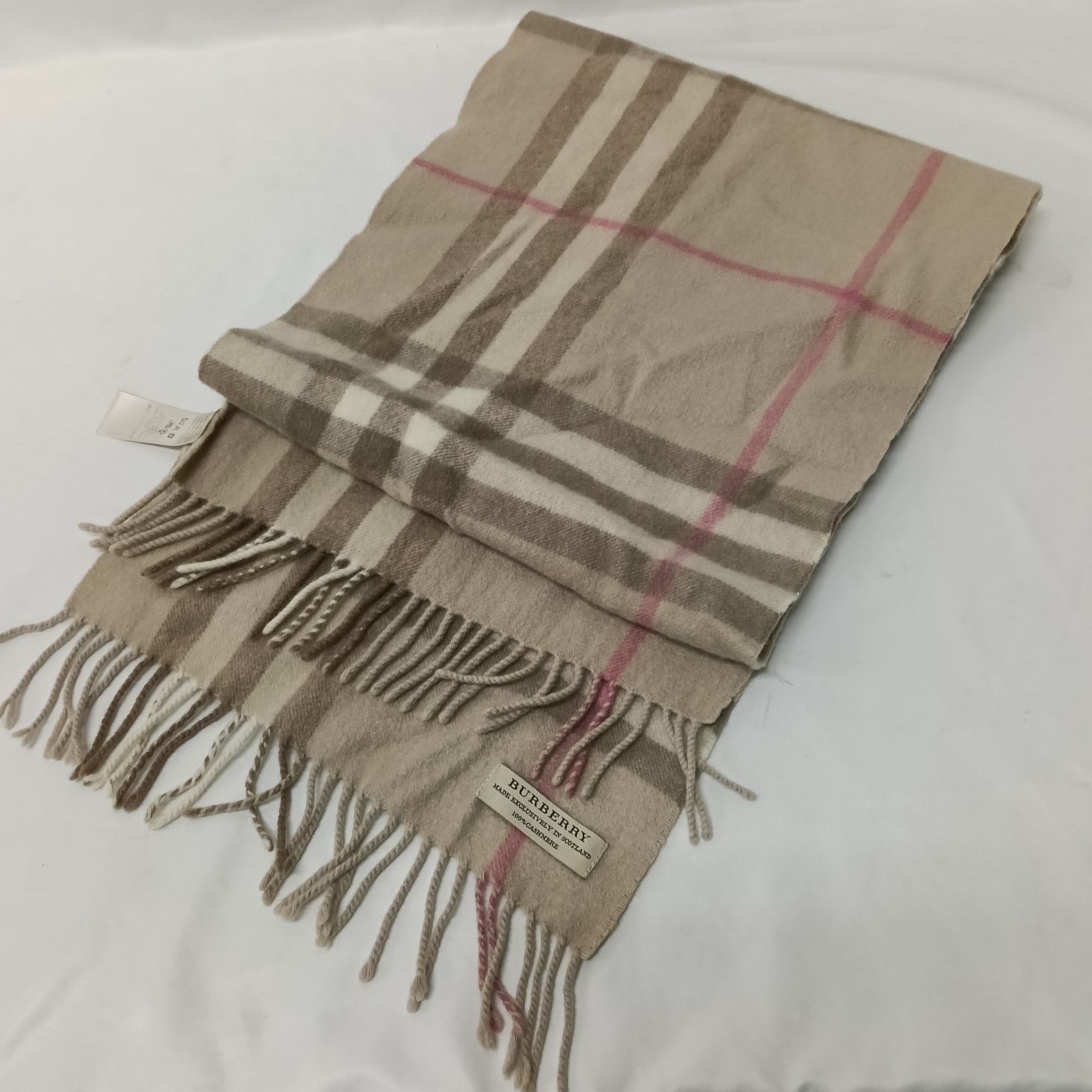 BURBERRY バーバリー ハート ノバチェック カシミヤ 100% ベージュ