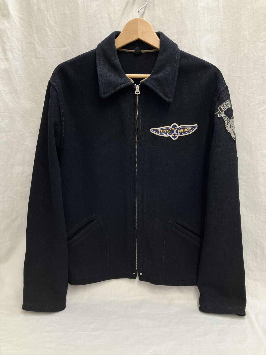 TOYs McCOY トイズ マッコイ BECK ウール ジップジャケット 38 ブラック ワッペン