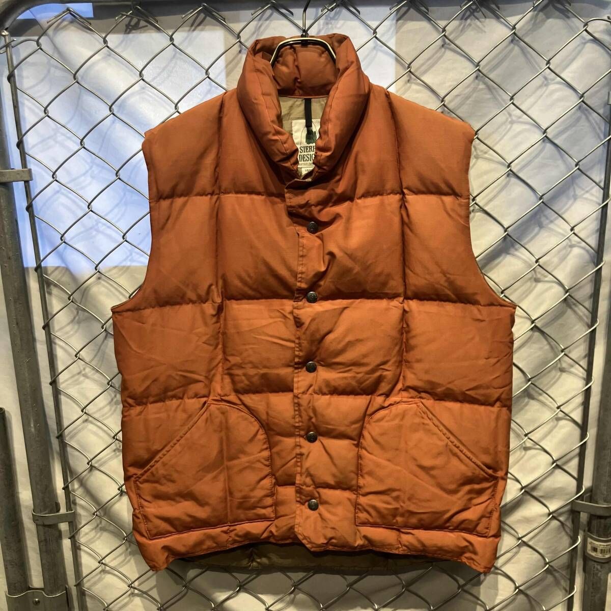 SIERRA DESIGNS ダウンベスト 60/40 クロス size L オレンジ シエラ