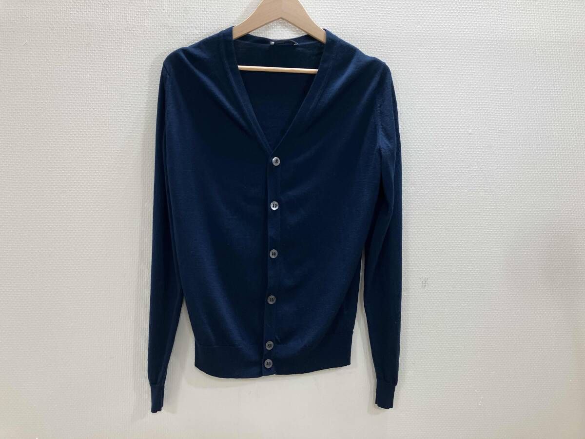 JOHN SMEDLEY ジョンズメドレー カーディガン カーデ ネイビー M 秋