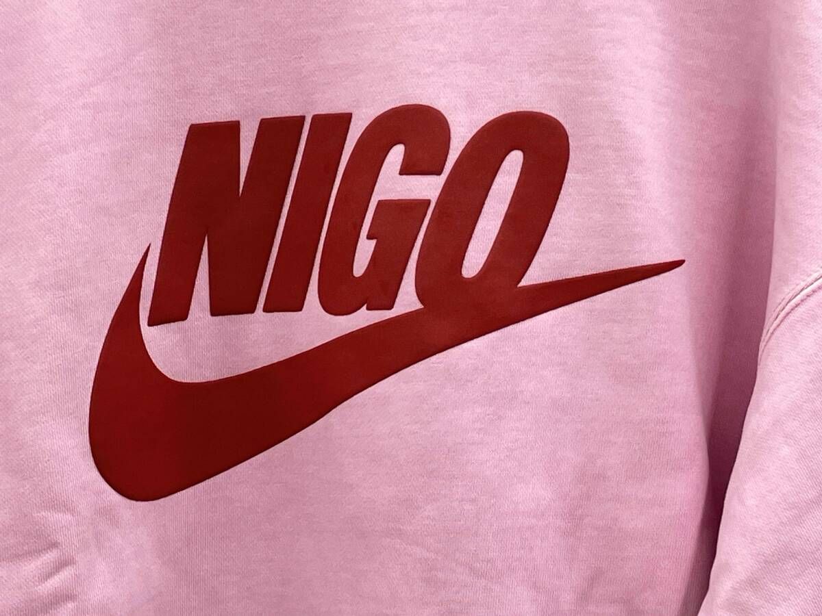 NIKE NIGO コラボ ピンク スウェット M ナイキ ニゴー クルーネック ピンク L NIKE NIGO クルーネック Lサイズ