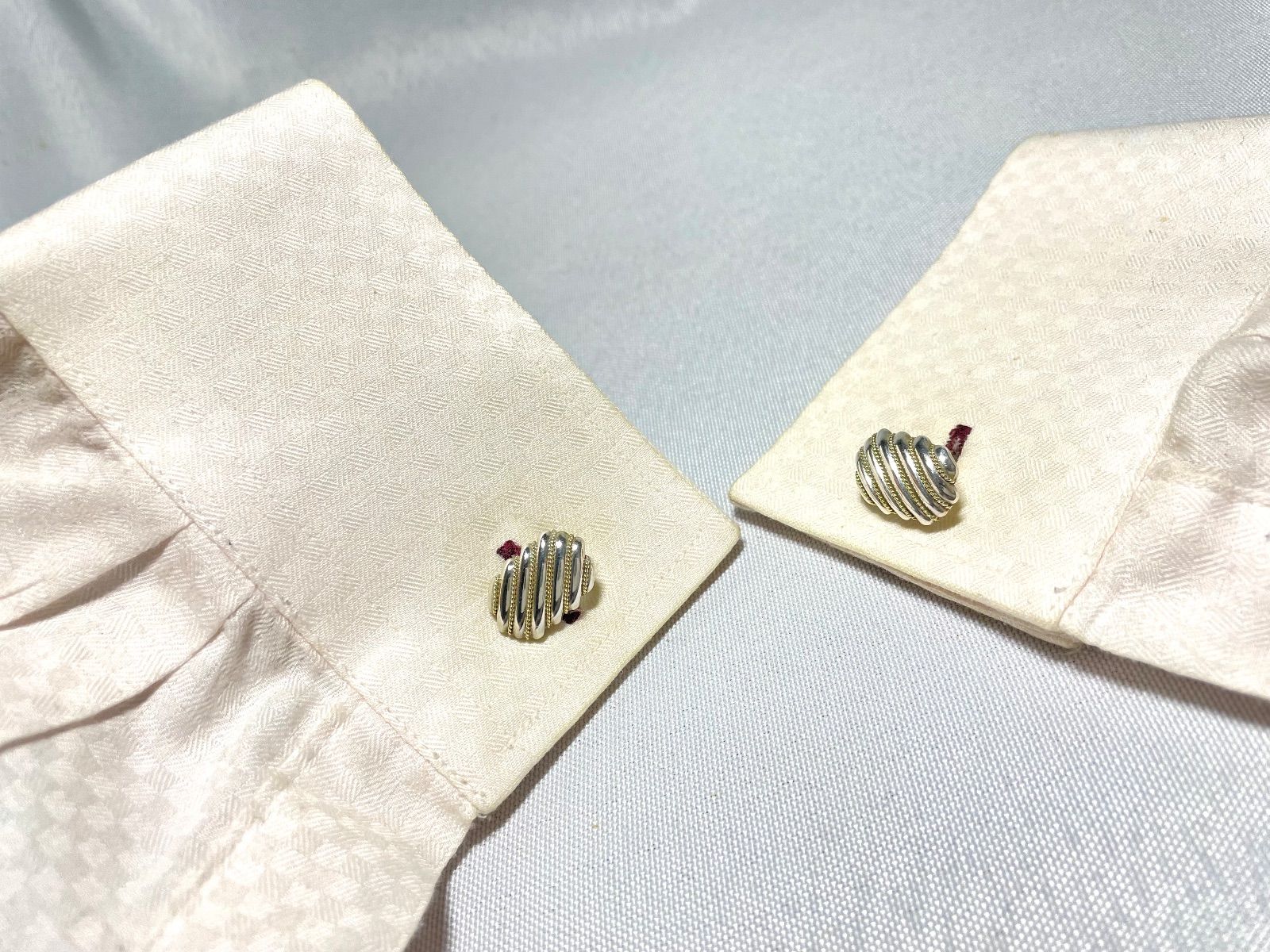 美品 Tiffany ティファニー 18Kゴールド & スターリングシルバー AU750