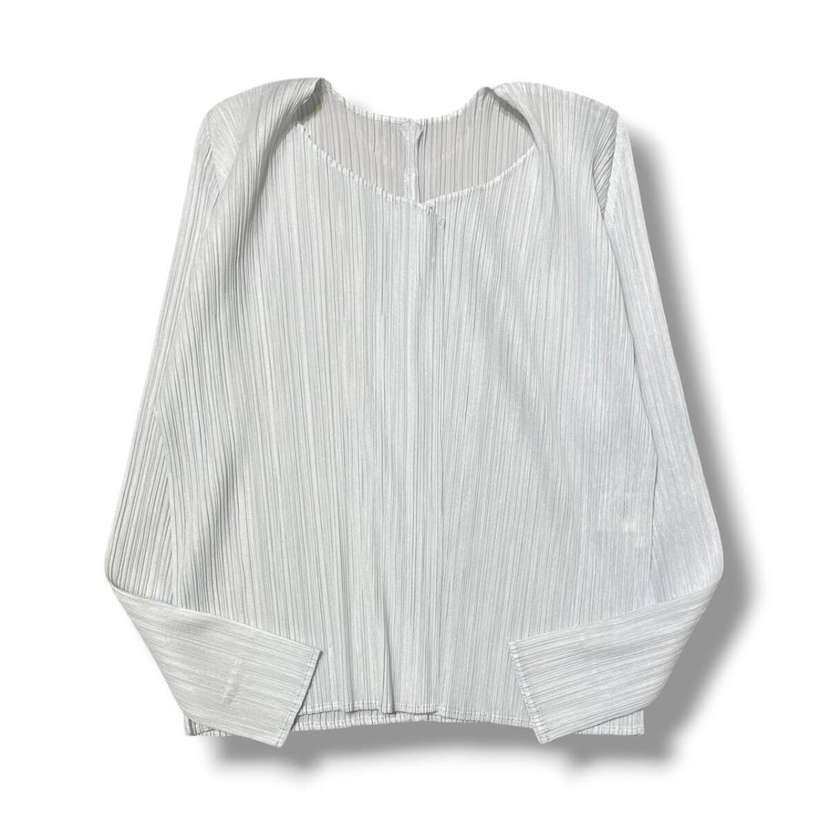 PLEATS PLEASE ノーカラージャケット サイズ3 17ss PLEATS PLEASE プリーツノーカラージャケット ホワイト サイズ3