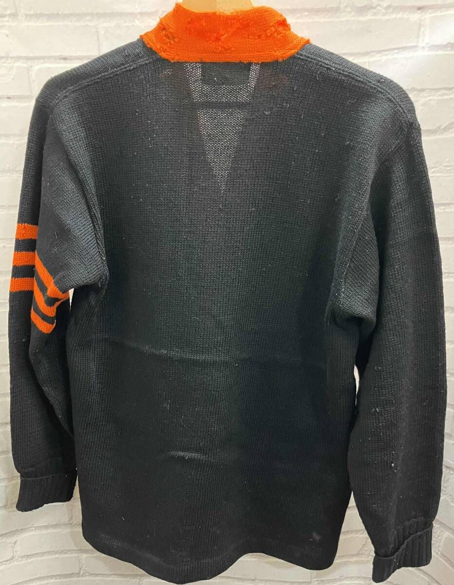 INDIAN BRAND インディアン ブランド カーディガン レタードカーディガン ボロ グラン 40 s 50 古着 ブラック