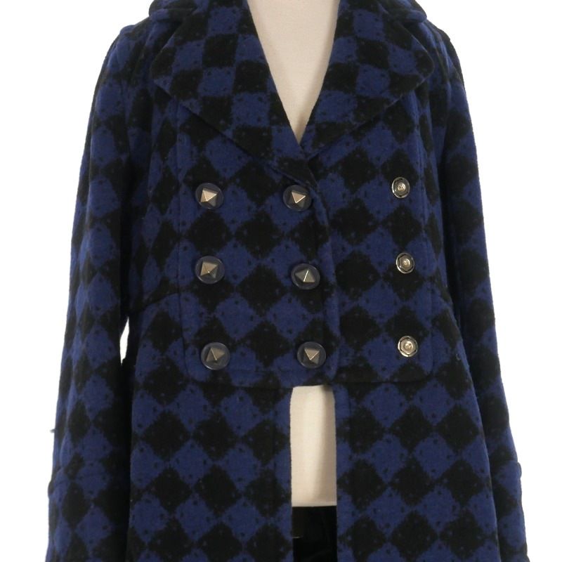 ★希少★マークバイマークジェイコブス フリル ピーコート ジャケット ダブル マークバイマークジェイコブス MARC by MARC JACOBS ダイヤ柄 ダブル