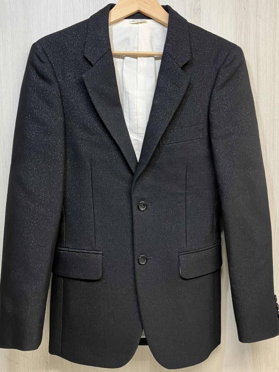 COMME des GARCONS HOMME PLUS テーラードジャケット コムデギャルソン オムプリュス 2つボタン メンズ S ラメ ブラック