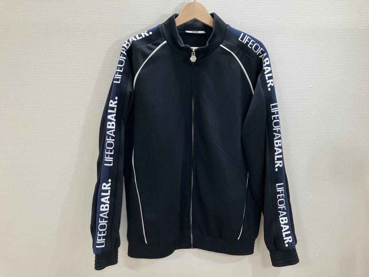 BALR ジャージ フルジップ前あきジャージ スタンド襟ジャージアウター 裏地付きジャージジャケット 黒 L 秋