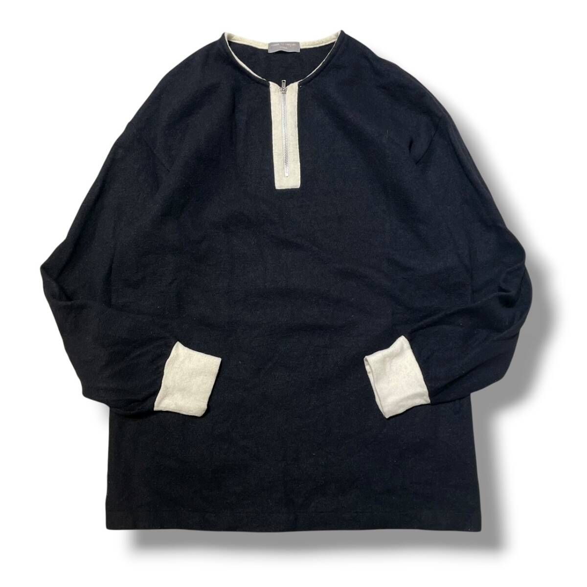 COMME des GARCONS HOMME 長袖Tシャツ ハーフジップウールカットソー 