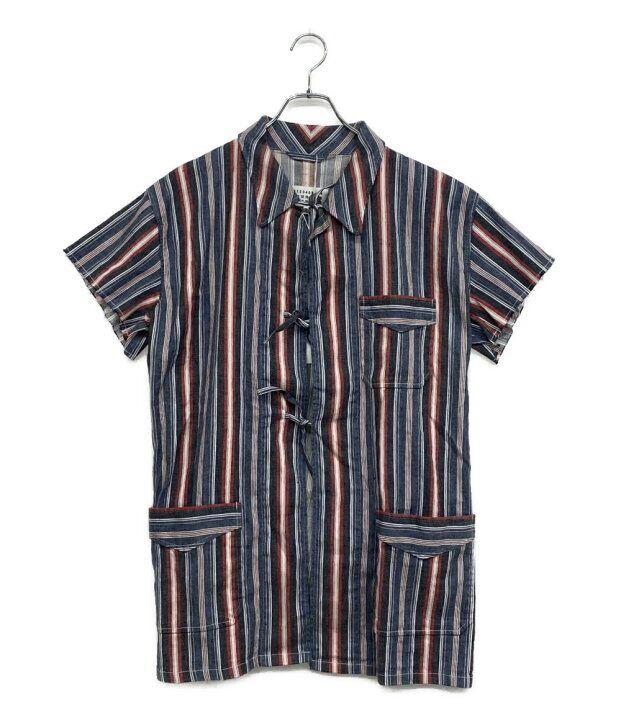 23 ss Maison Margiela 10 カットオフデザインシャツ サイズ40 レッド系 ブルー系 メゾンマルジェラ