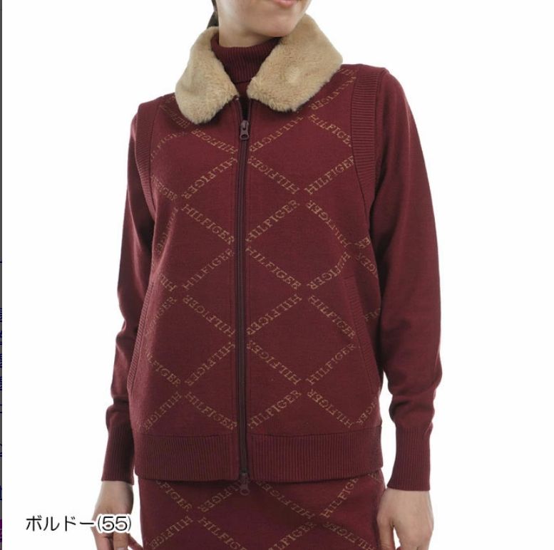 トミーヒルフィガー モノグラムベスト 秋冬 ファー ニット THLA 487