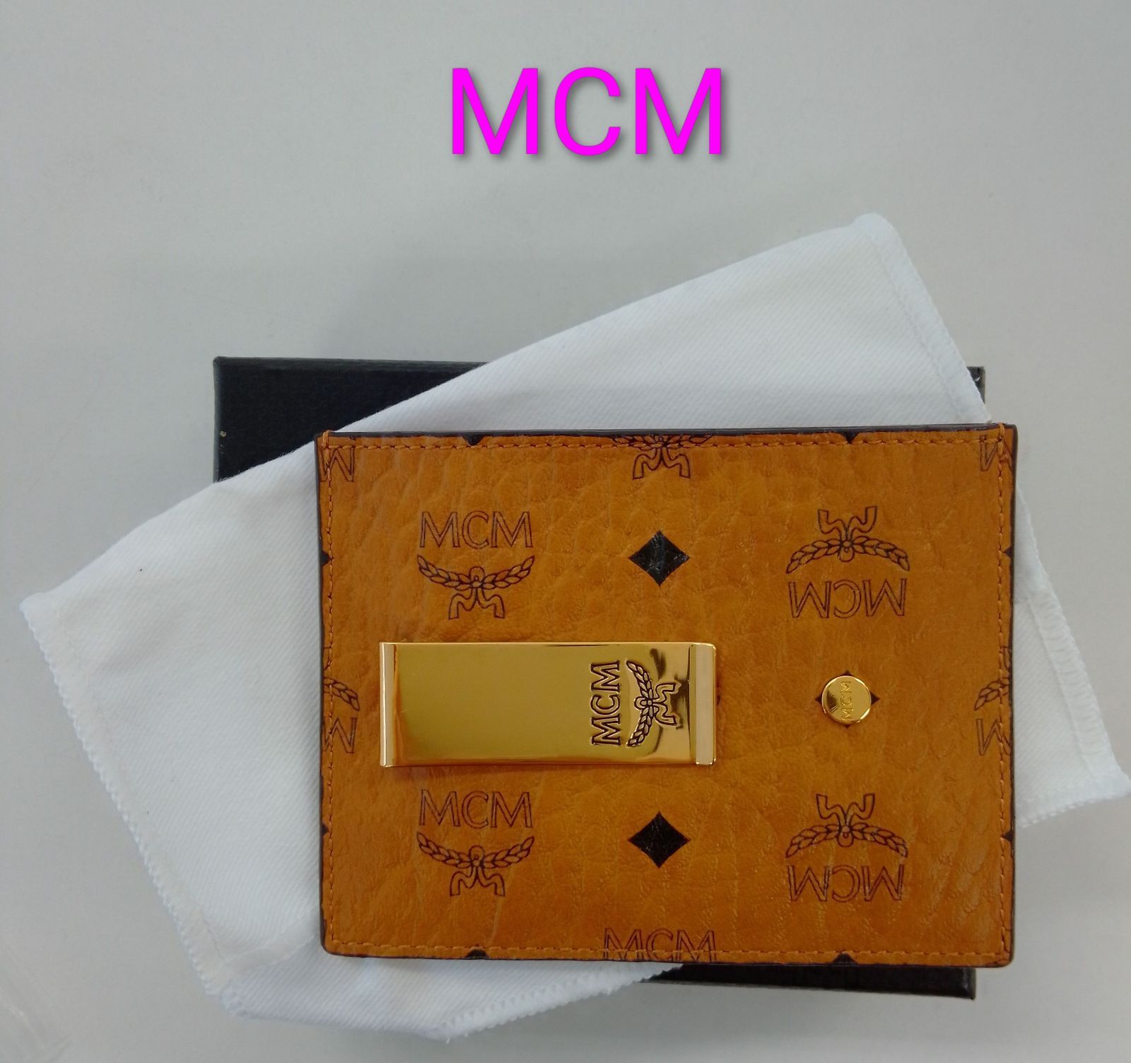 ANW 13 MCM マネークリップ カードケース ゴールド金具 箱＆保存袋付き