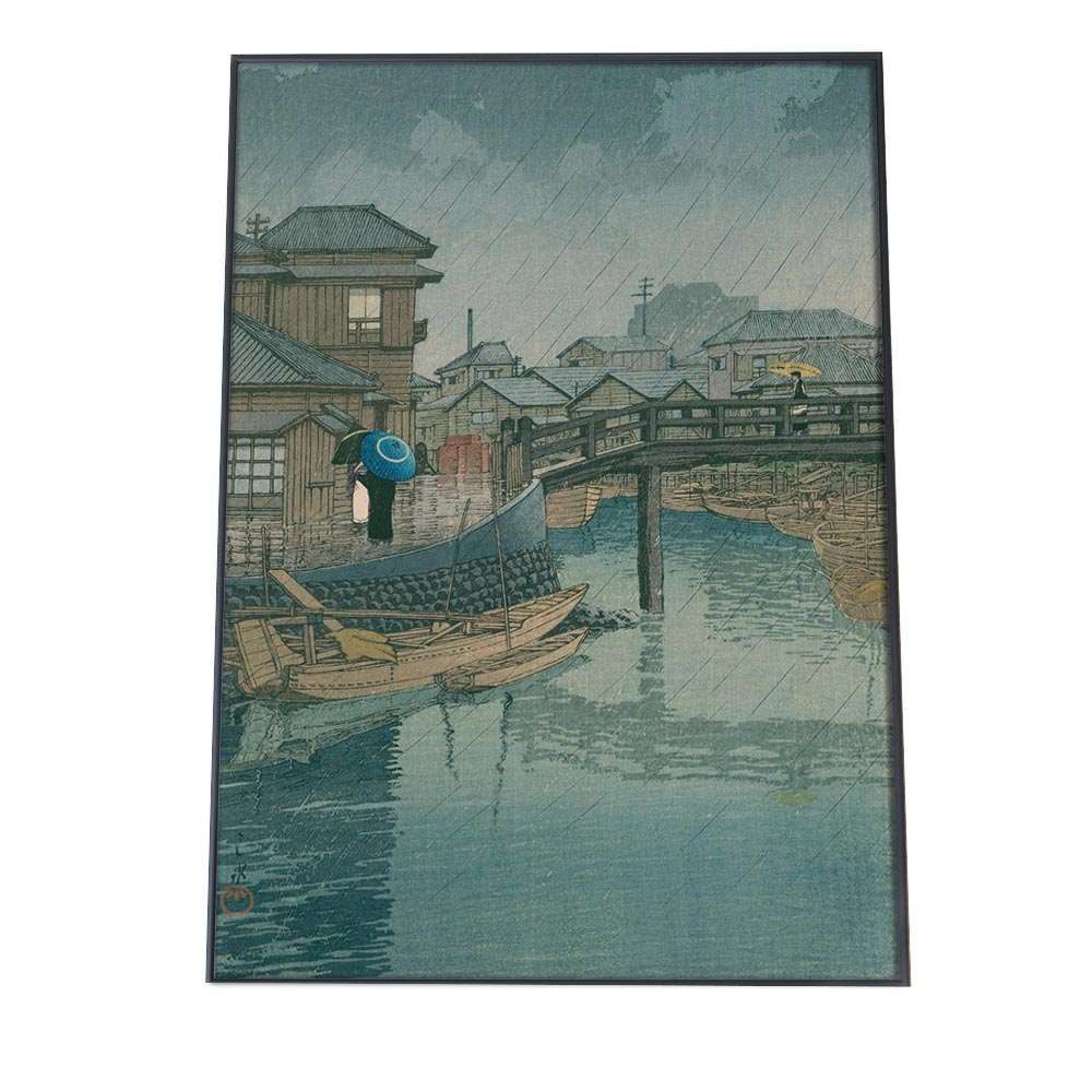 A 約84 x 119 cm bn poster 160 川瀬巴水 かわせはすい ポスター 31品川 複製 名画 デジタルリマスター レトロ絵画 絵師 浮世絵 和 日本 インテリア おしゃれ アート 縦