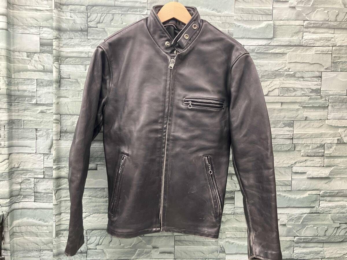 SCHOTT/シングルライダース/牛革レザージャケット/サイズ36/ブラック
