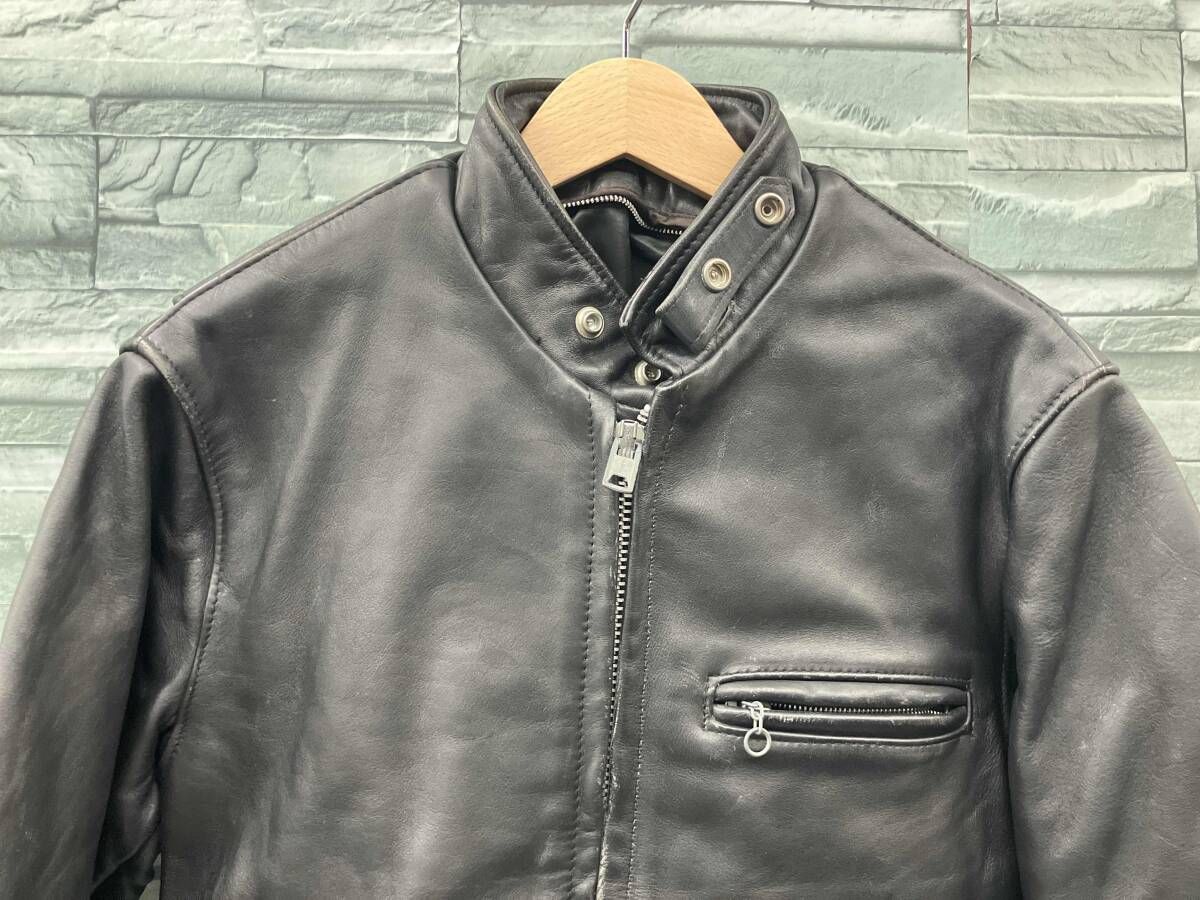 SCHOTT/シングルライダース/牛革レザージャケット/サイズ36/ブラック