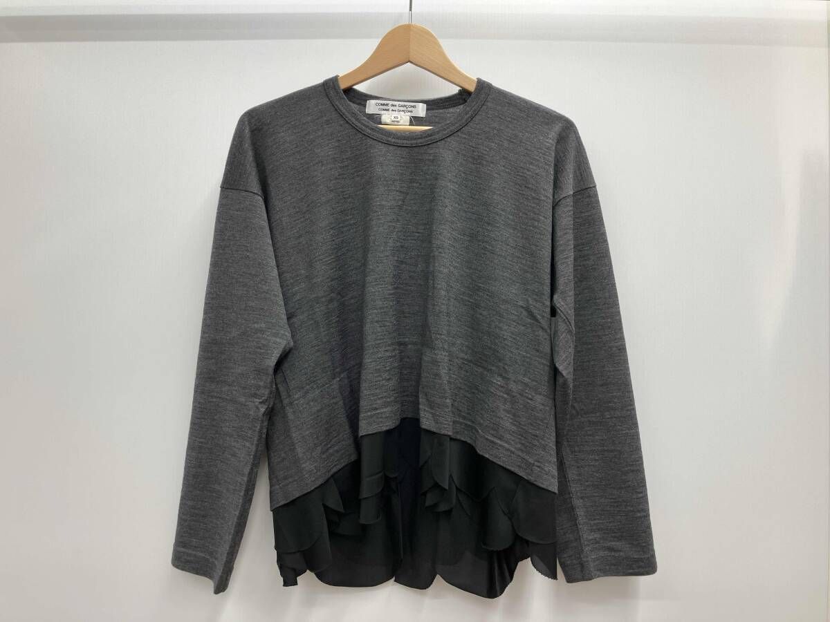 COMME des GARCONS コムデギャルソン 長袖Tシャツ AD 2014 コムコム RN-T 003 グレー サイズXS
