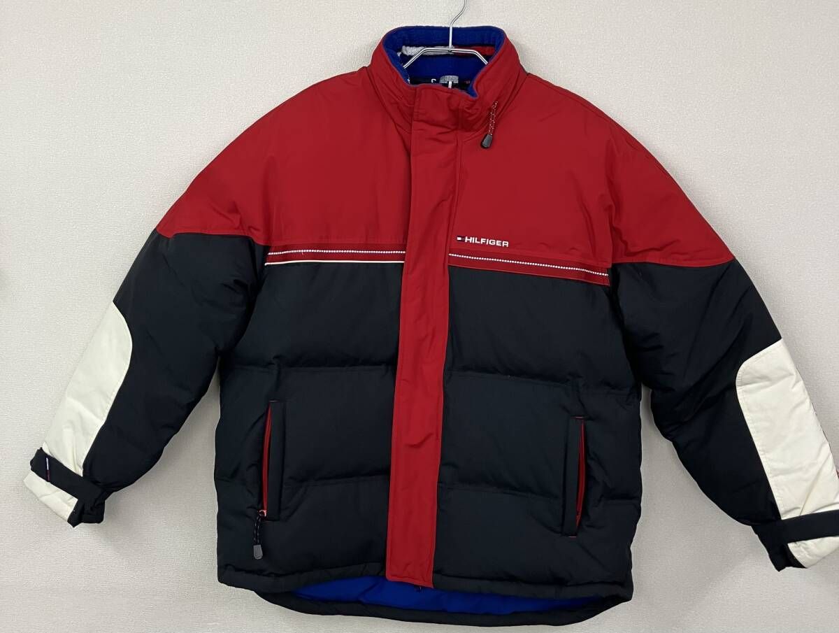 TOMMY HILFIGER トミーヒルフィガー ダウンジャケット メンズL 赤×黒 