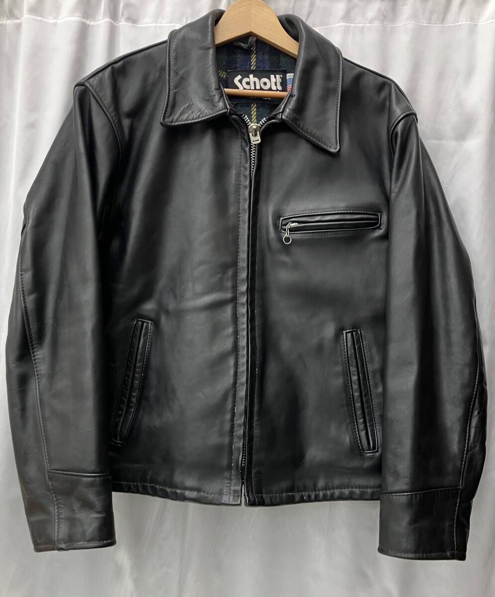 Schott / シングルライダースジャケット/40/レザー/BLK Schott ショット レザージャケット lot BNDL シングルライダース BLK