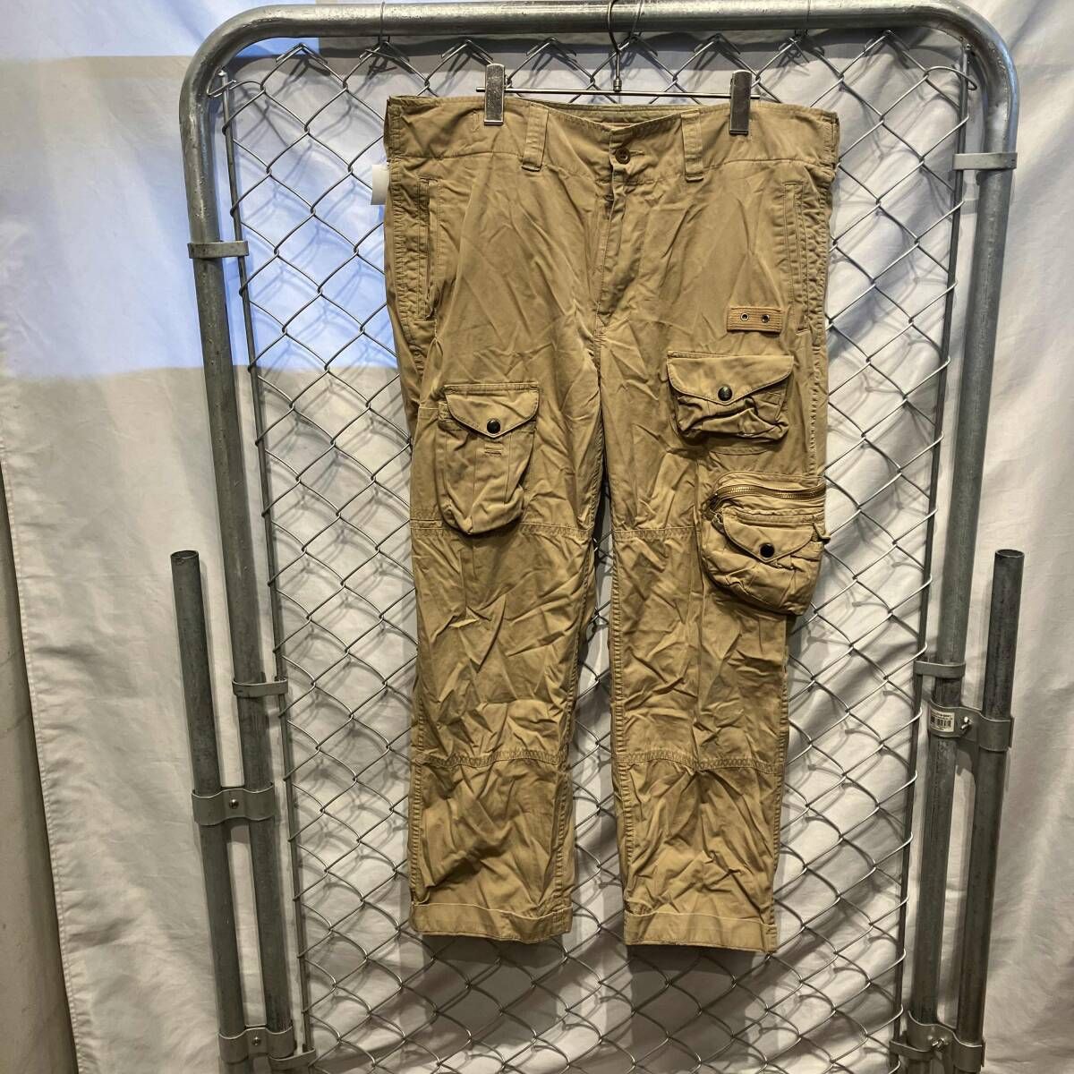 90s POLO RALPH LAUREN マルチポケット カーゴパンツ XL ベージュ