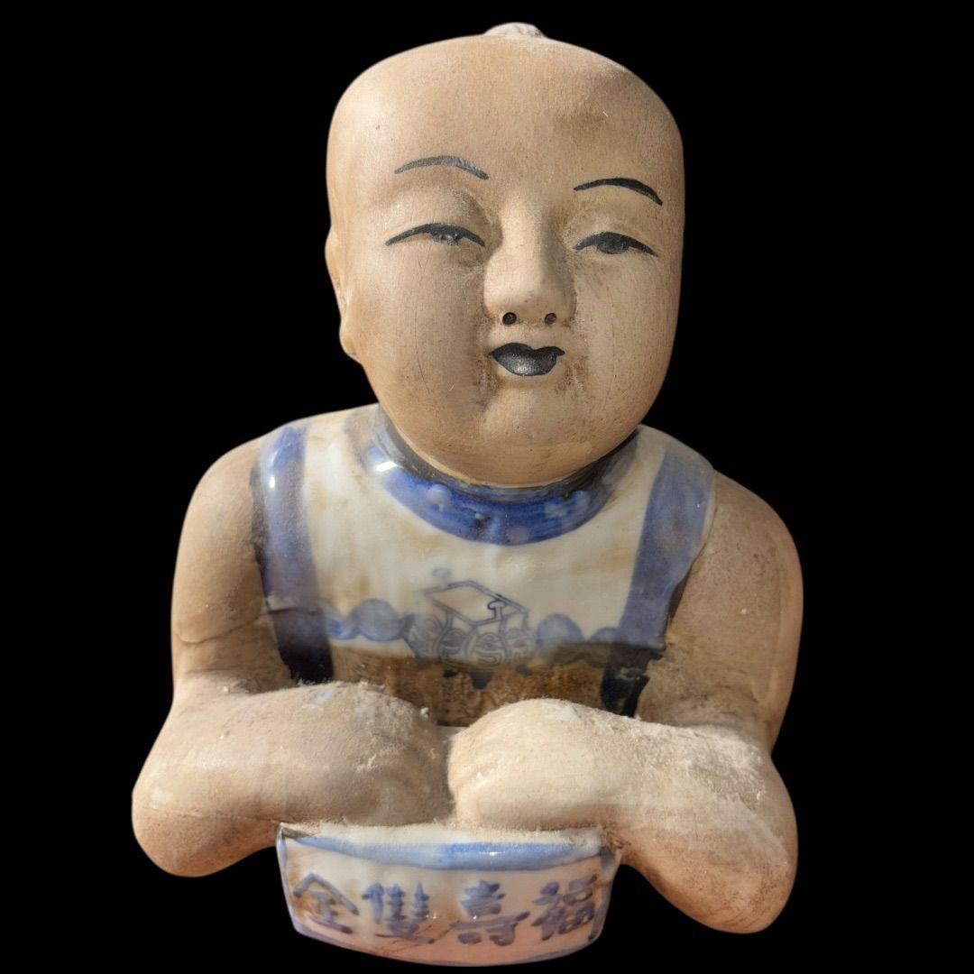 中国美術 枕 中国磁器 青と白 染付 アンティーク 骨董 中国陶磁器枕 明