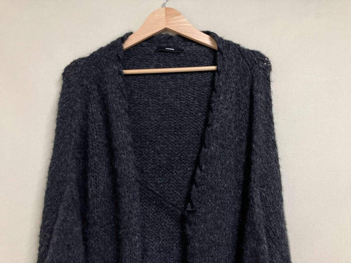 DIESEL ディーゼル 薄手ニットカーディガン ブラック Sサイズ イタリア製