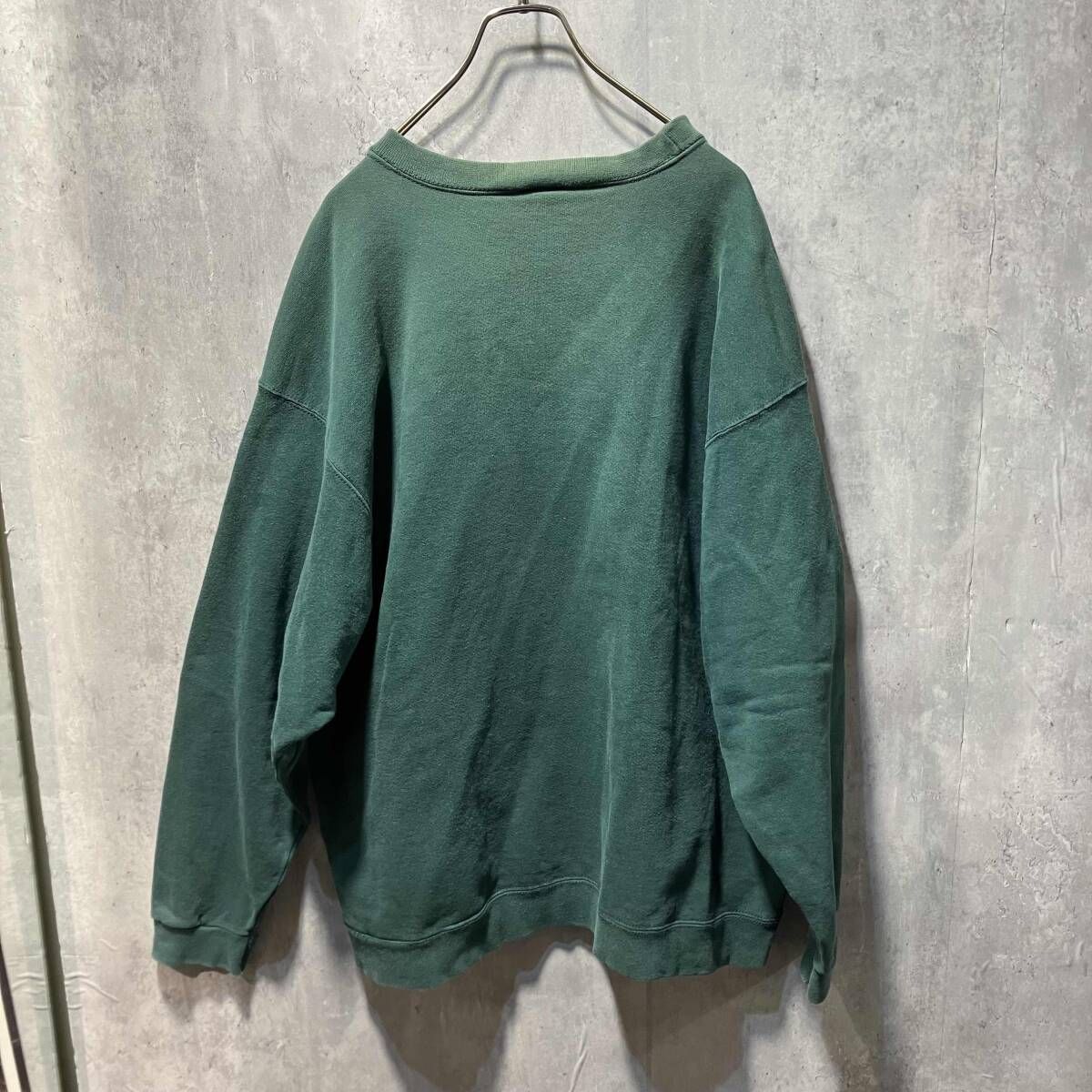 90-00s OLD NIKE ワンポイントロゴ刺繍スウェット サイズXL グリーン 