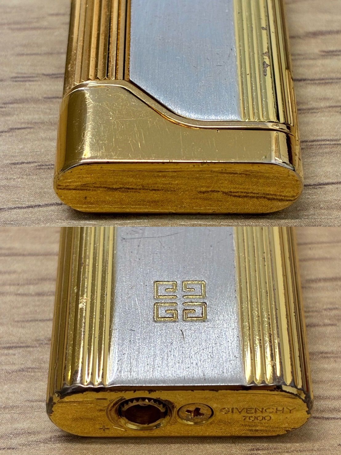 □GIVENCHY ジバンシー 7000 ガスライター ゴールド 火花あり ケース