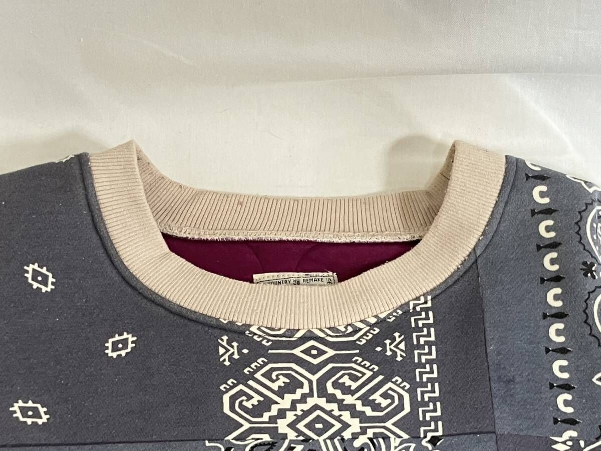 KAPITAL バンダナ柄ビバークBIGスウェット EK-100 サイズM ネイビー