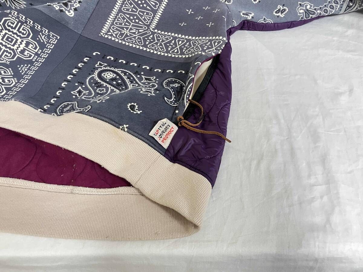 KAPITAL バンダナ柄ビバークBIGスウェット EK-100 サイズM ネイビー