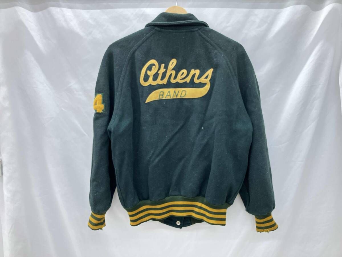 スタジャン/80s～90s/ウールセーラースタジャン/古着/グリーン/サイズ 