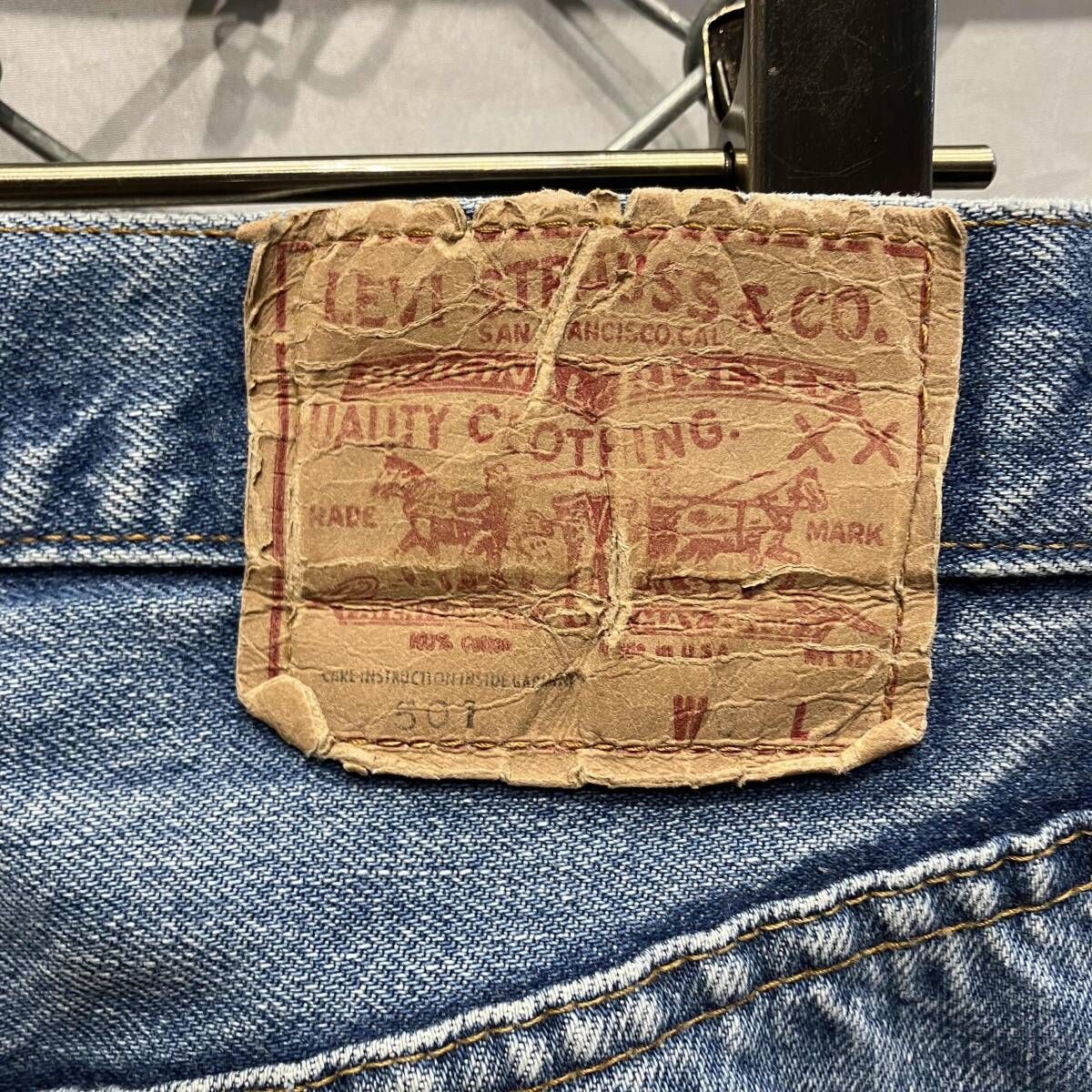 70s LEVI'S 66後期 501 USA製 赤耳 ボタン裏6 size W30 L34 リーバイス