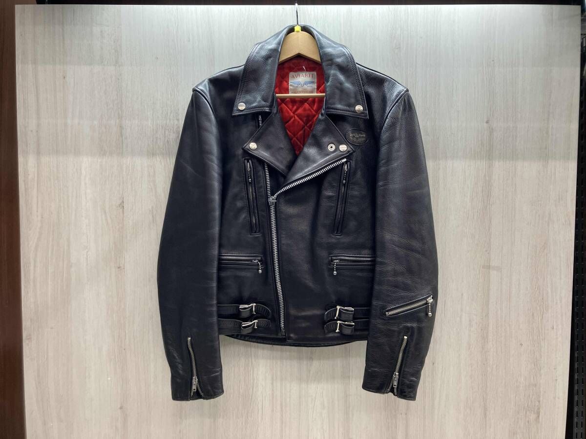 Lewis Leathers 666期 ダブルライダース BLACK 36 イングランド製 内側