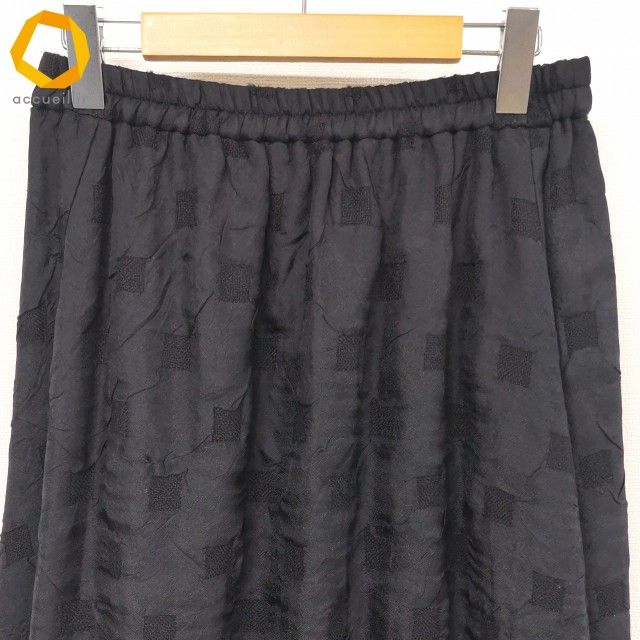 axc メフウセンソユニコ 芽風 スカート ロング フレア 変形 総柄 38 黒