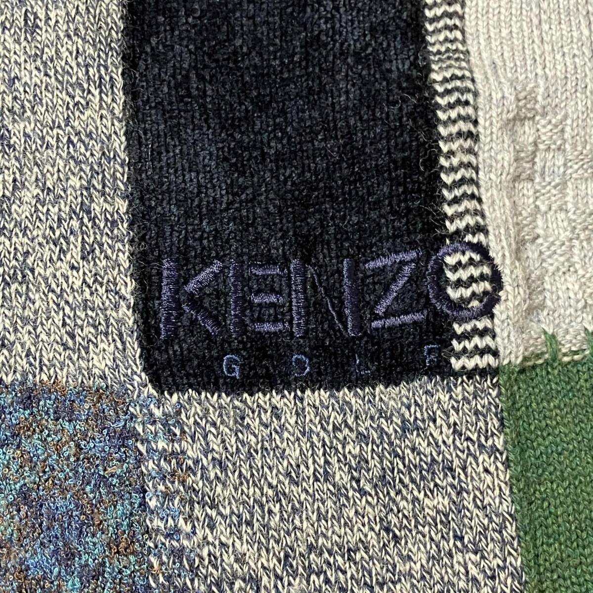 KENZOケンゾー クレイジーパターン ニット 刺繍 デカロゴ 90s L〜XL KENZOケンゾー クレイジーパターン ニット 刺繍 デカロゴ 90s L〜XL