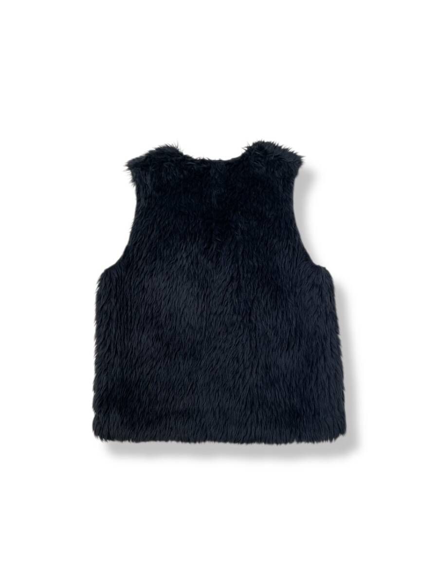 COMME des GARCONS HOMME DEUX フェイクファー ベスト ブラック DN