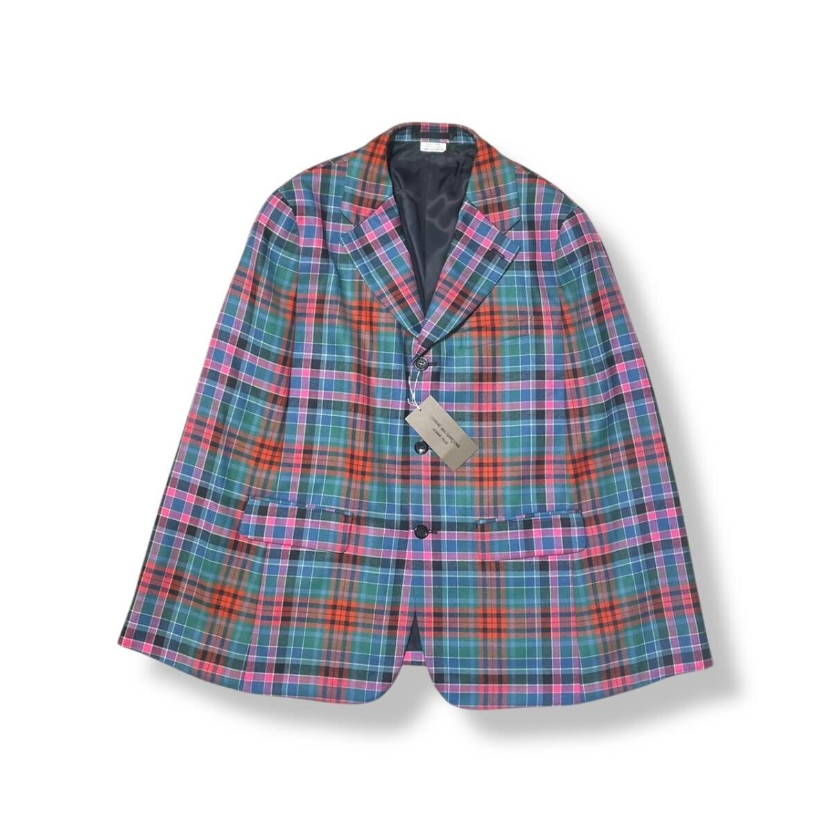 23 aw COMME des GARCONS HOMME PLUS マドラスチェックポンチョジャケット PL J 041 サイズМ 柄 コムデギャルソンオムプリュス