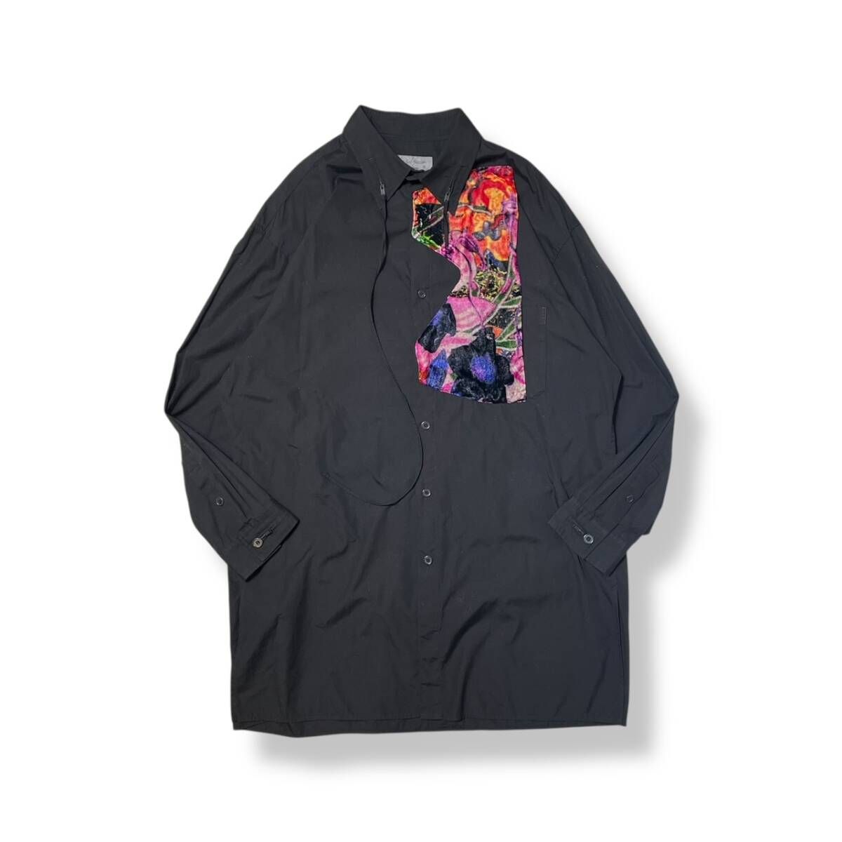 23 ss YOHJI POUR HOMME 100 2 BROAD R- ZIP COLLAR B HZ-B 18-012 サイズ2 ブラック ヨウジヤマモトプールオム