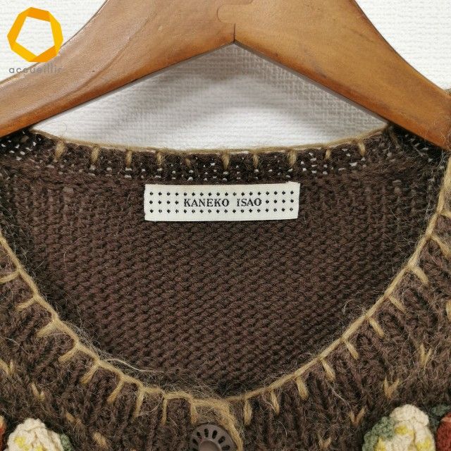 wnc カネコイサオ KANEKO ISAO カーディガン 長袖 ニット 花モチーフ