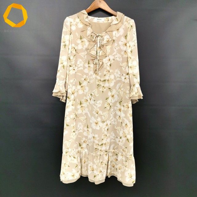 anc インゲボルグ ワンピース 花柄 フ レース 9 ベージュ系 白 レディース 958199