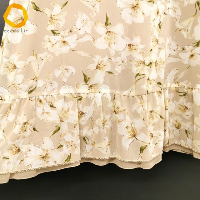 anc インゲボルグ INGEBORG ワンピース 花柄 フレア レース 9 ベージュ