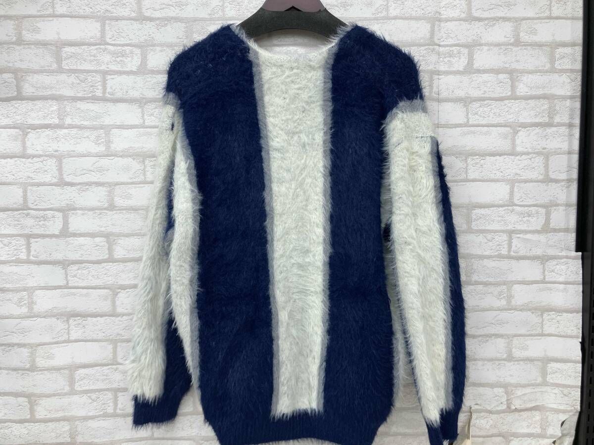 WENZDAY wzd-s 2-4001 ウェンズディ カーディガン ナイロン ネイビー ホワイト ストライプ メンズ L