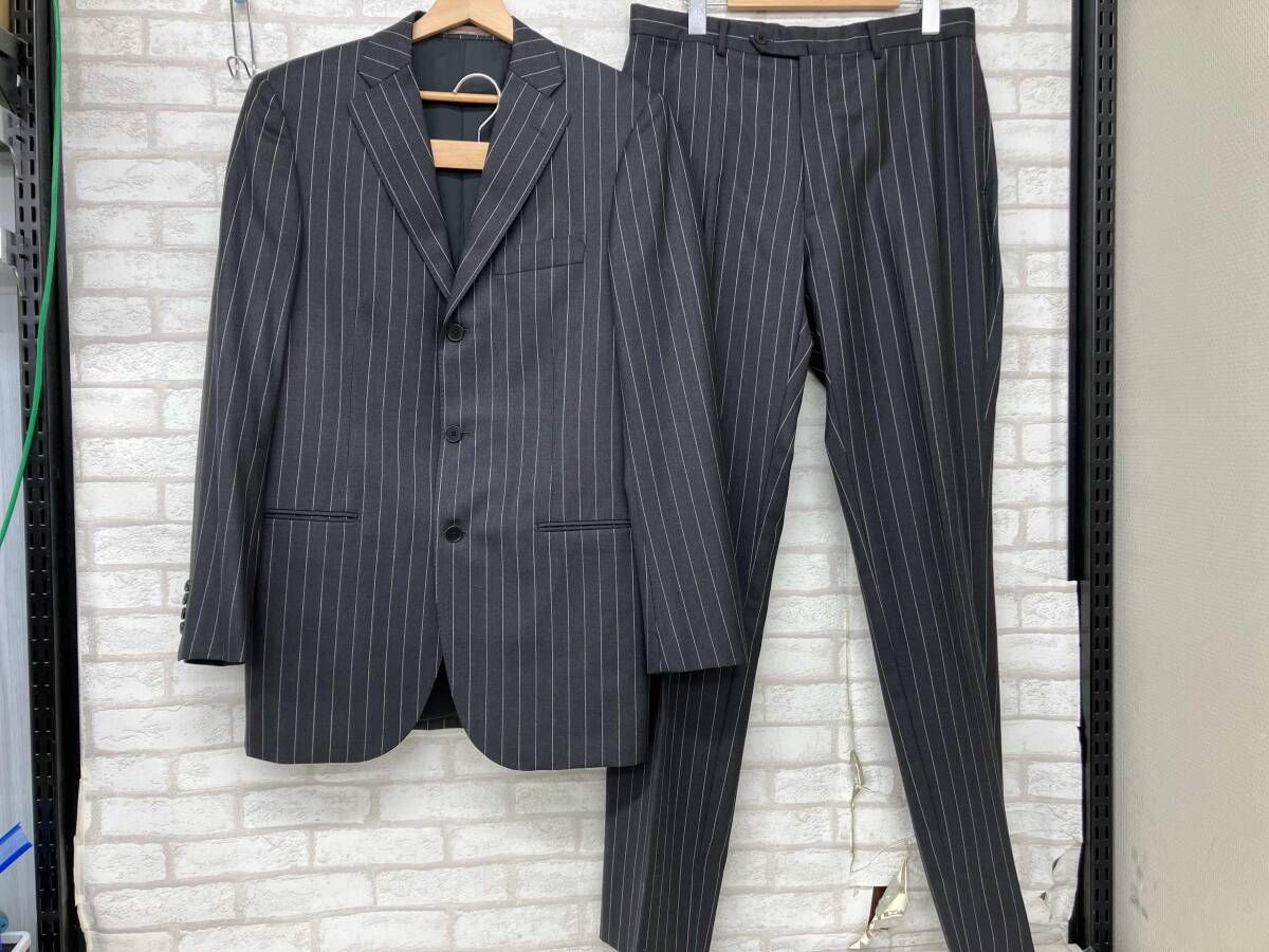 HUGO BY ヒューゴバイラッシャー スーツ セットアップ グレー ストライプ メンズ A 7 ビジネス
