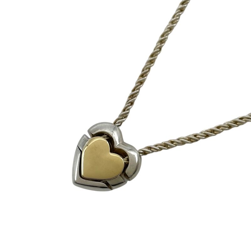 ティファニー TIFFANY＆CO パズルハートネックレス シルバーxゴールド
