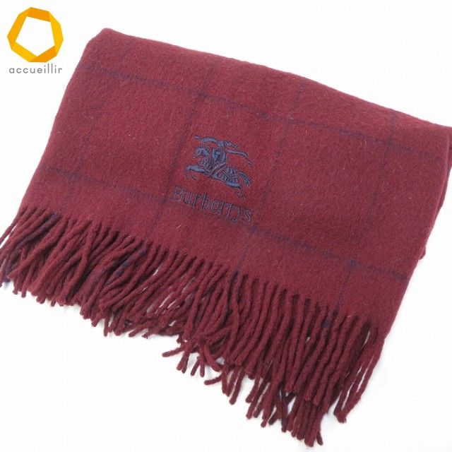 we バーバリー BURBERRY ストール ショール ブランケット エンジ 紺