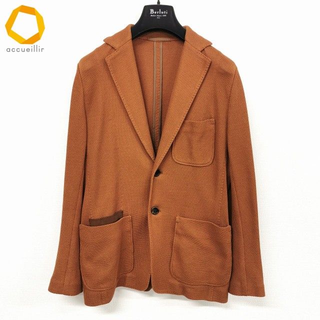 apc ベルルッティ Berluti ジャケット S 2 B 本切羽 A 48 キャメル色 イタリア製 ハンガー付き メンズ 979396