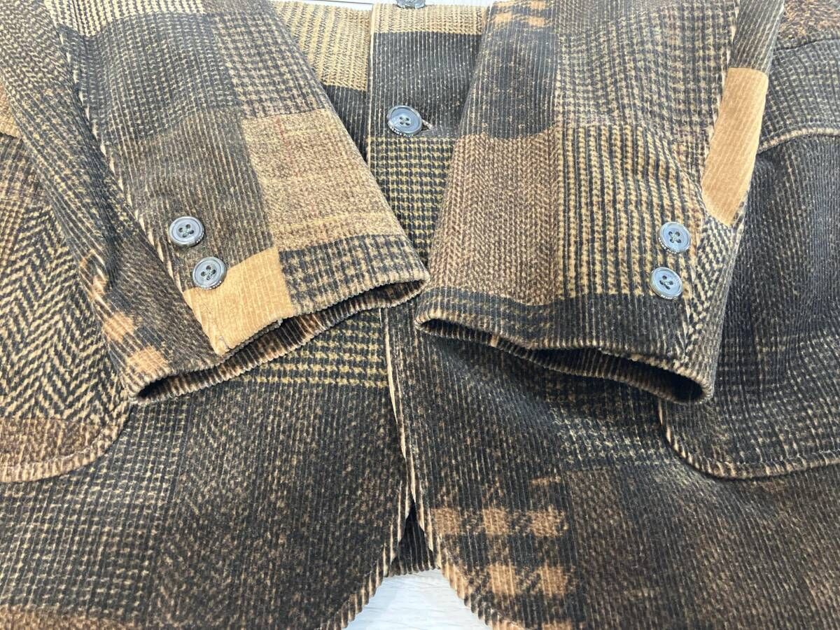 パッチワークコーデュロイ3ボタンジャケット 11-16-1668-803