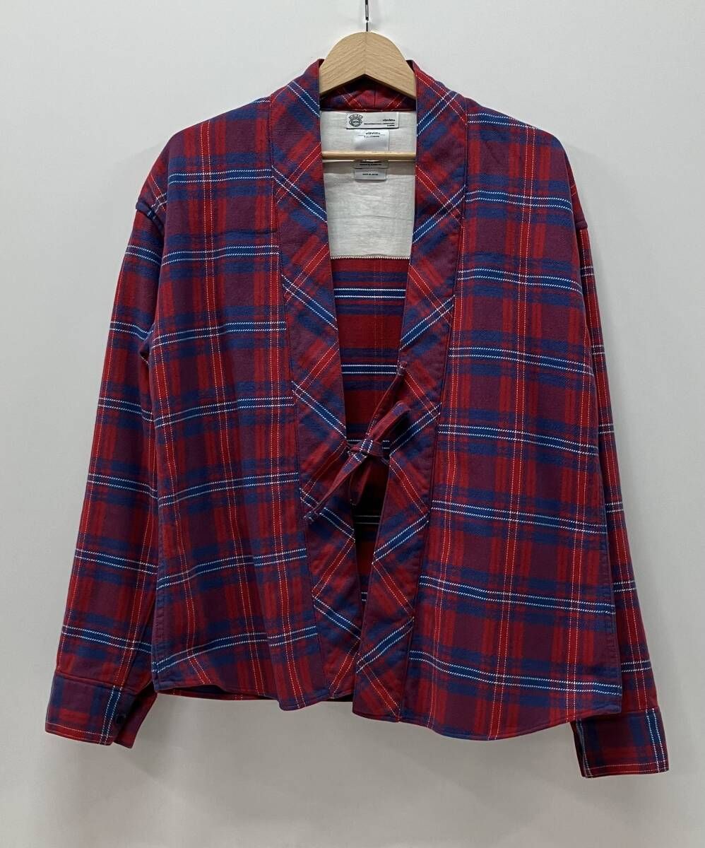 VISVIM ビズビム カーディガン ギザコットン ラモシャツ サイズ2 レッド ブルー 綿