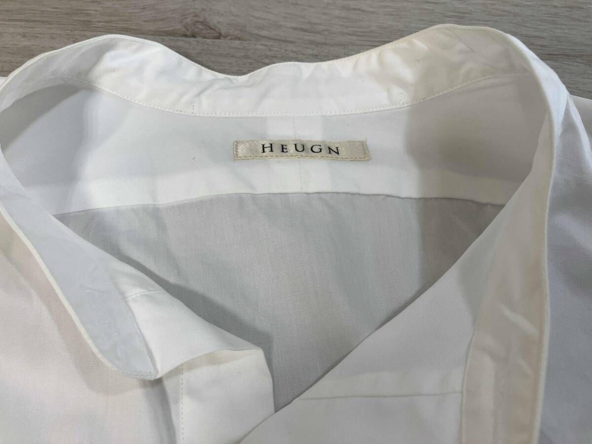 HEUGN／長袖シャツ／Rob コットンポプリンバンドカラーシャツ