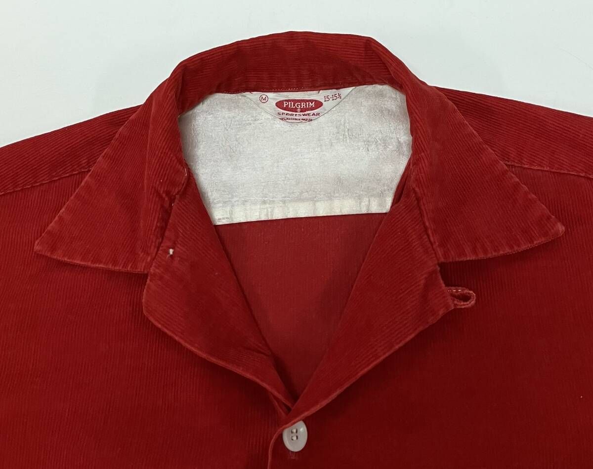 PILGRIM 長袖シャツ 50s～60s コーデュロイ オープンカラー ボックス